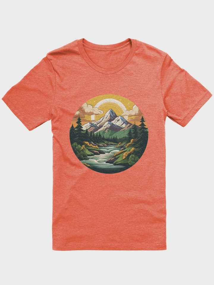 Morning Mountains artwork printed on a shirt